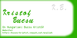 kristof bucsu business card